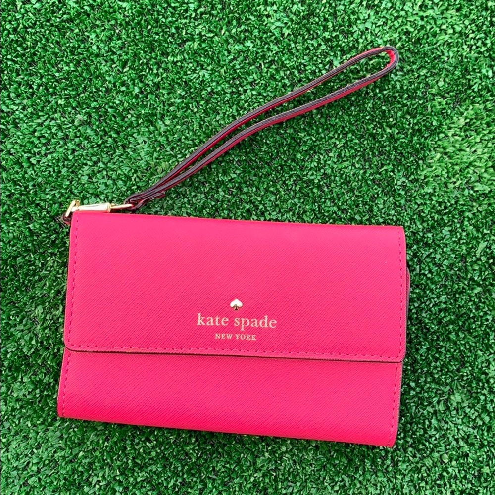 Kate Spade Pink Wristlet w/ Phone & Card Holder